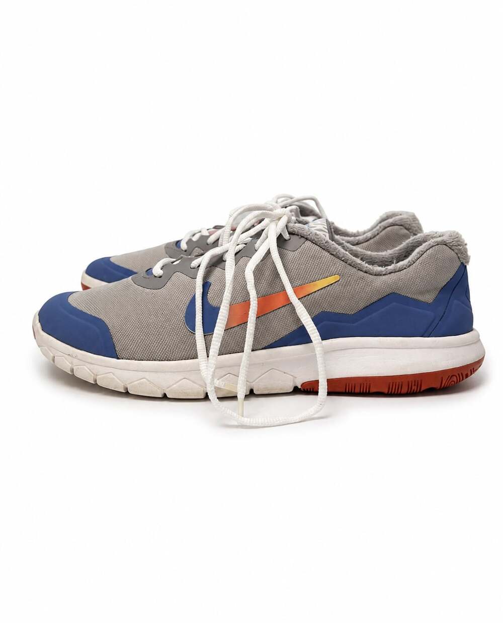 Size 7 Nike Flex Experience 4 GS Grey Orange Running Sneakers